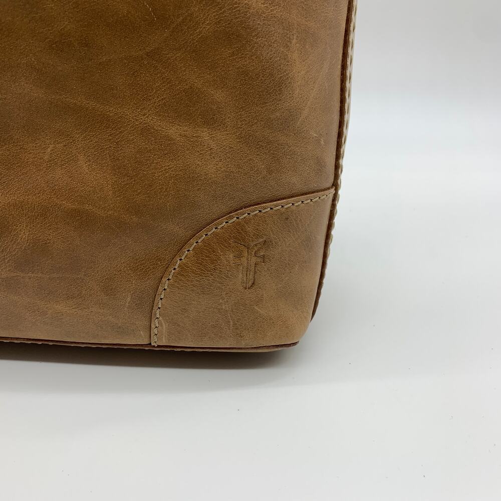 Frye Leather Handbags Melissa Drawstring Hobo Bag Brown Beige Color Purse (NWT) - Picture 12 of 16